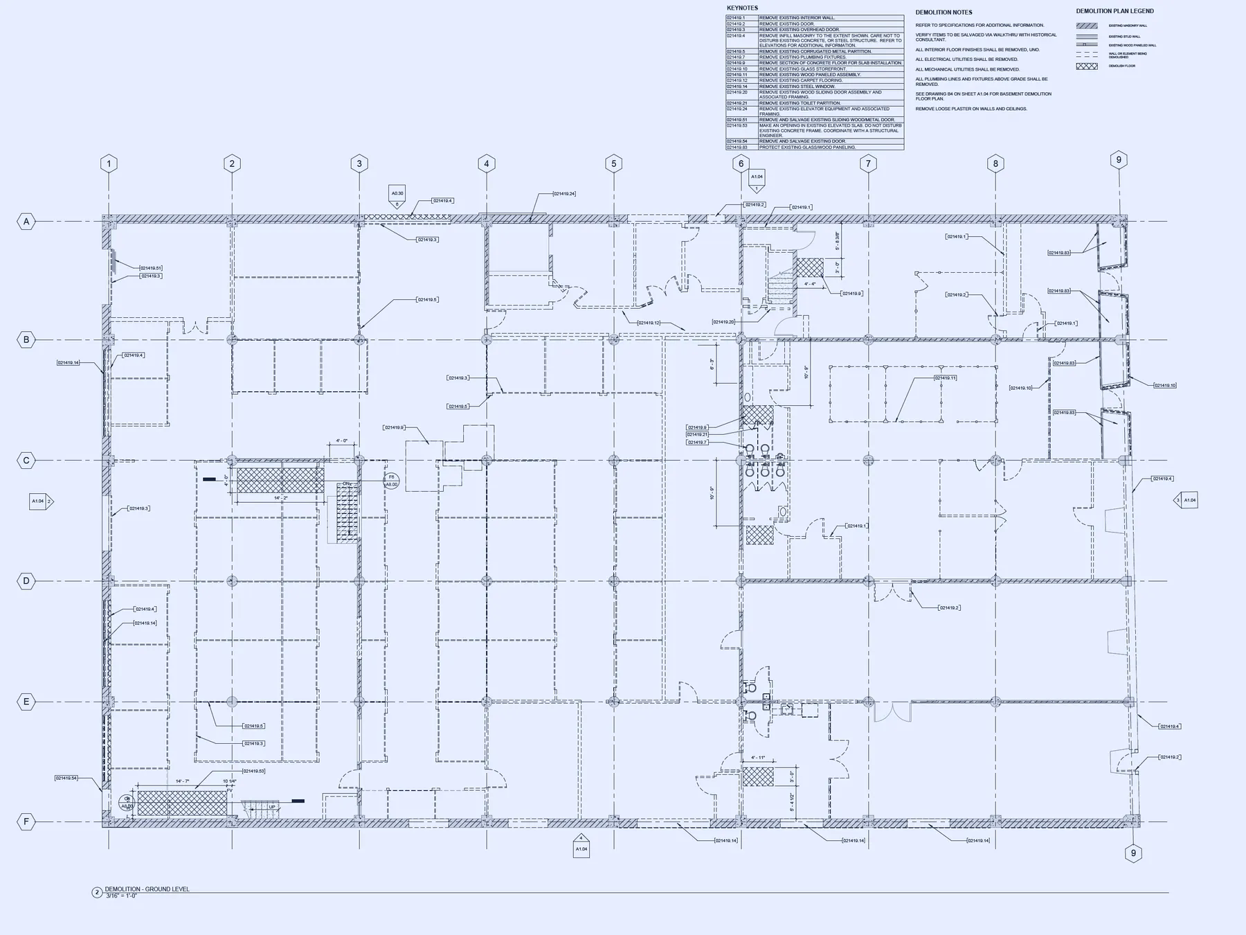 Ground level demolition plan