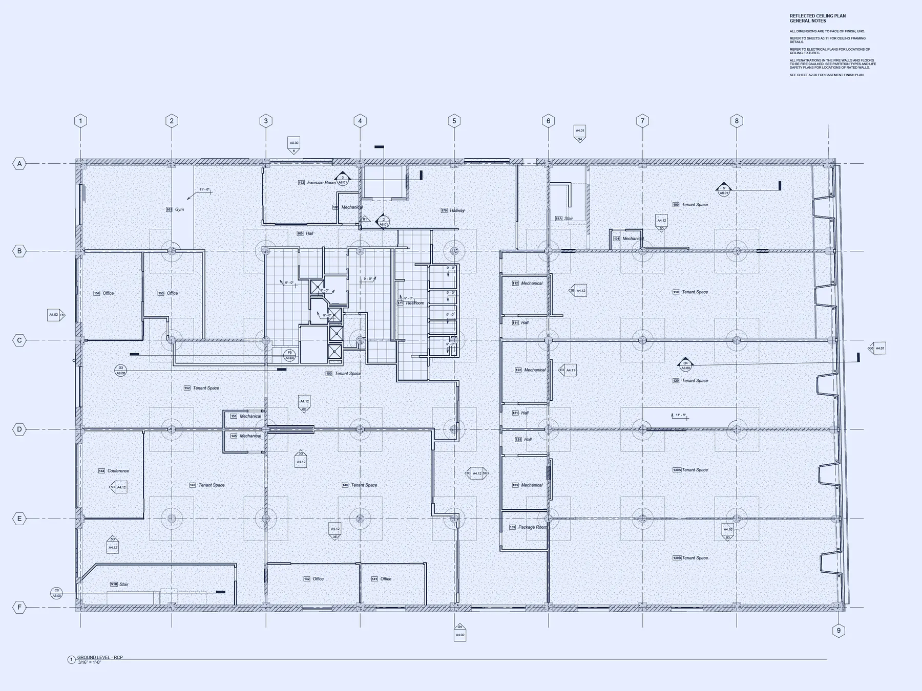 Ground level reflected ceiling plan