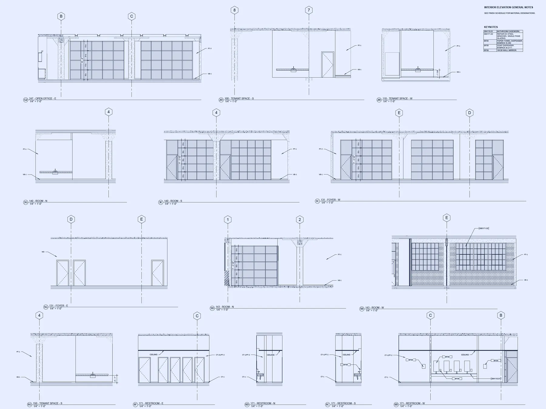 Interior elevation sheet